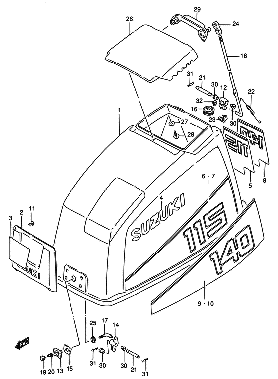 Крышка двигателя