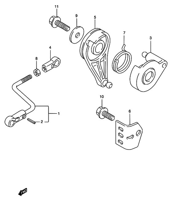 Accelerator в сборе (NOTE: REFER TO FIG.14(C-6) для DF9.9 652501~/DF15 652501~)