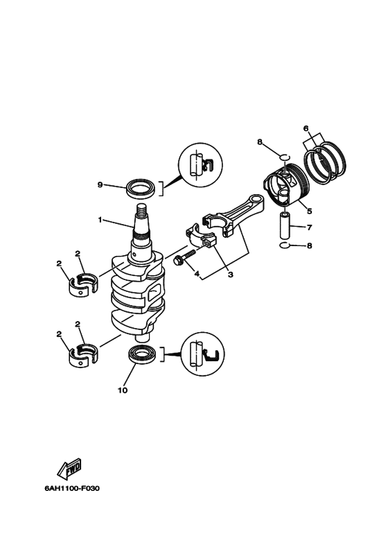 Коленчатый вал и Поршень