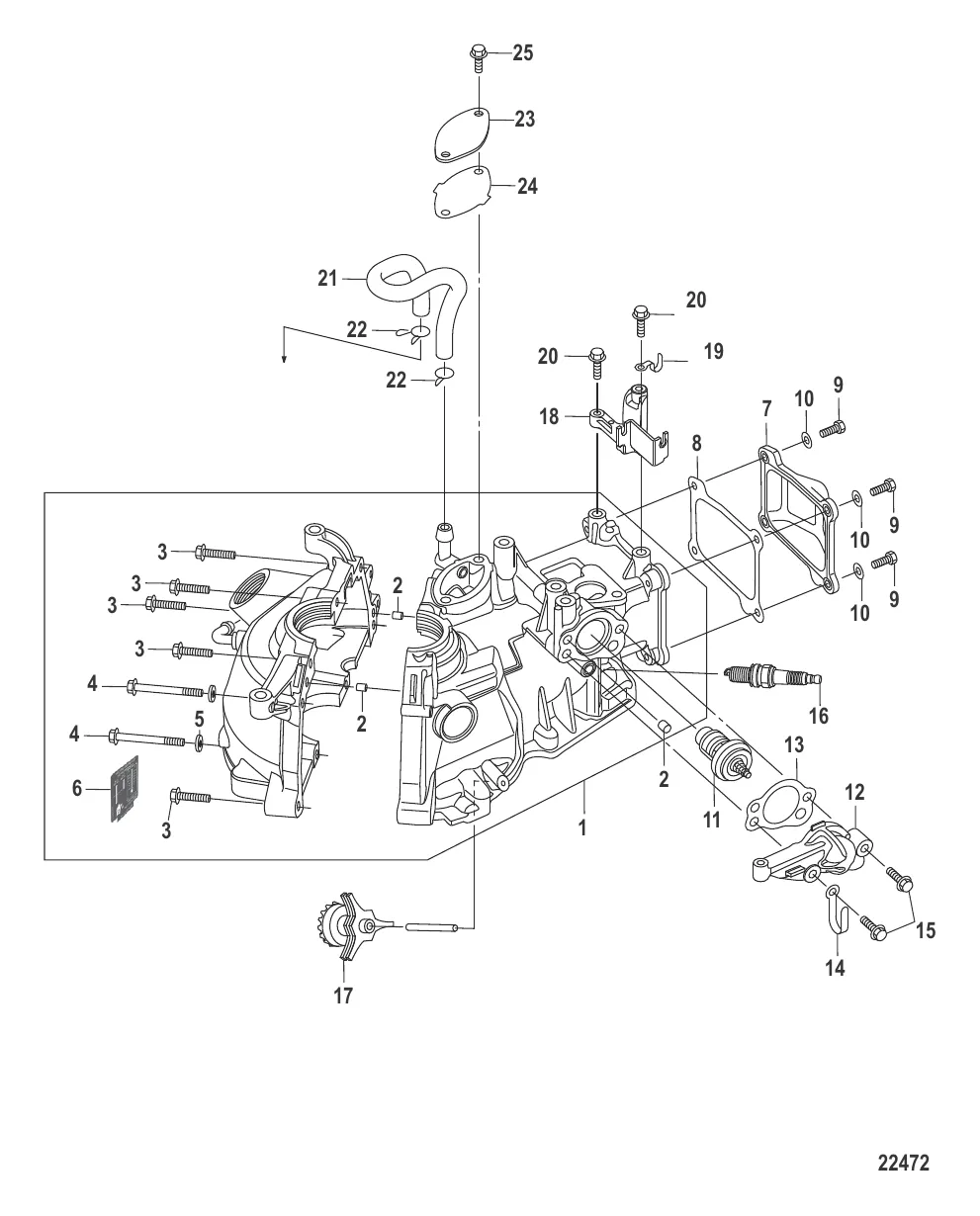 Блок цилиндра Все модели: сер. номера от 0R318096 до 0R448032