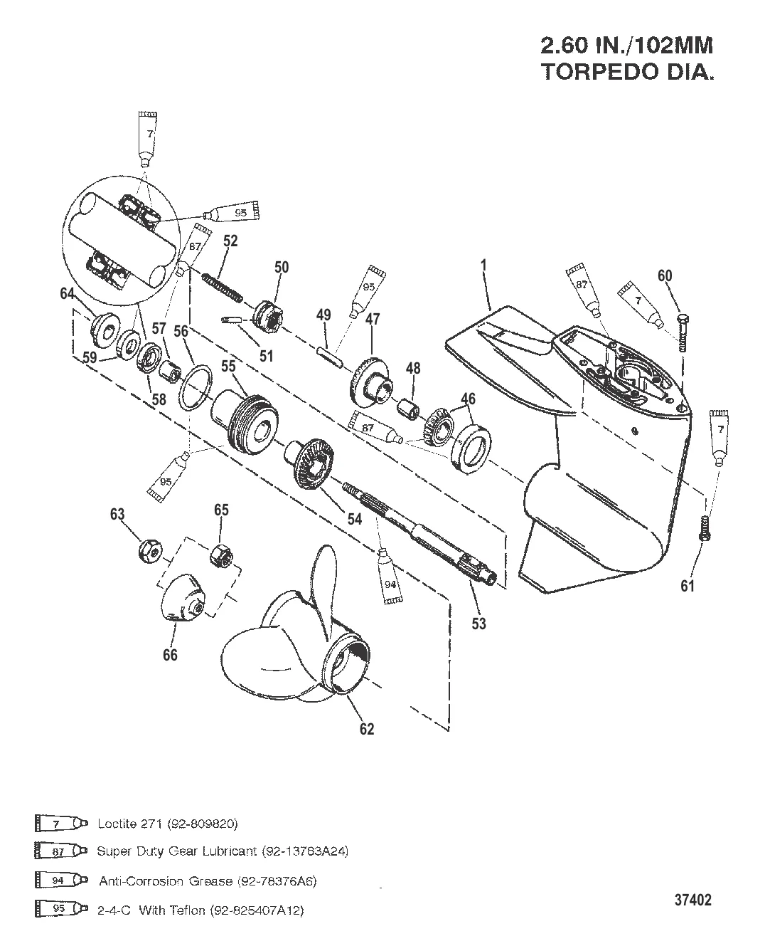 КАРТЕР РЕДУКТОРА (ВАЛ ГРЕБНОГО ВИНТА)(ПЕРЕДАТОЧНОЕ ЧИСЛО 2.00:1)
