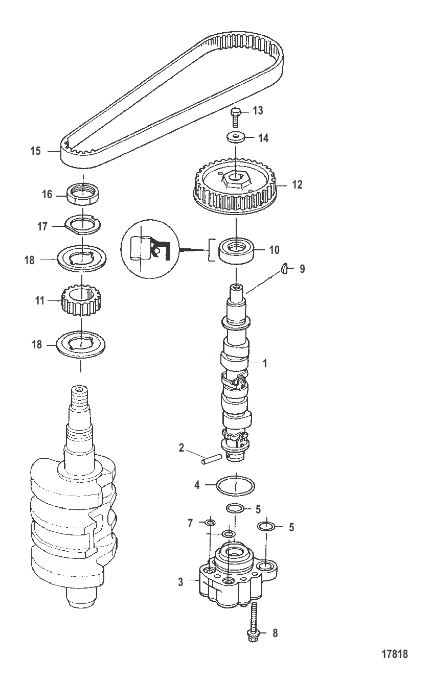 Распределительный вал и масляный насос