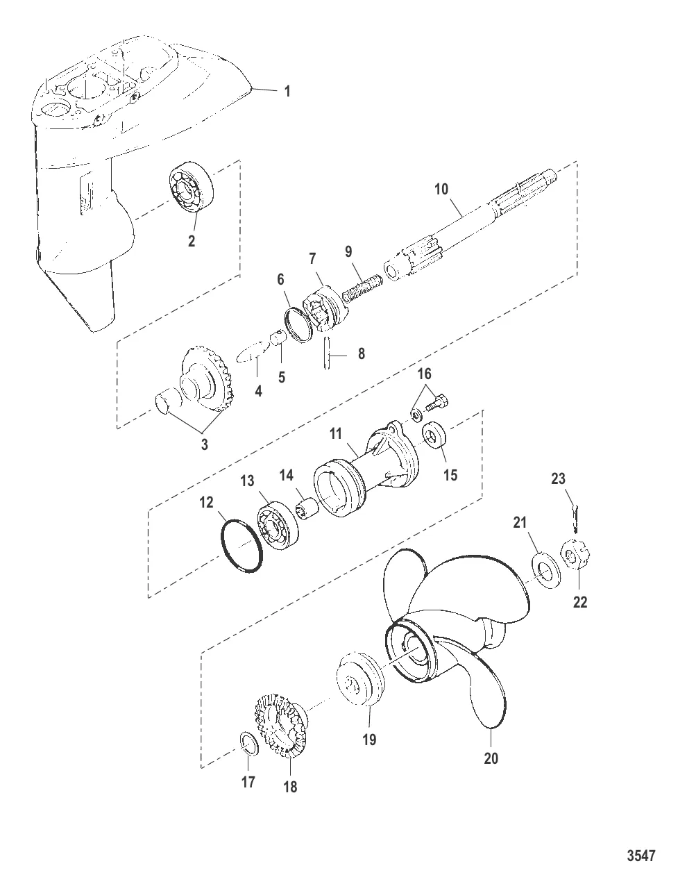 Картер редуктора Вал гребного винта