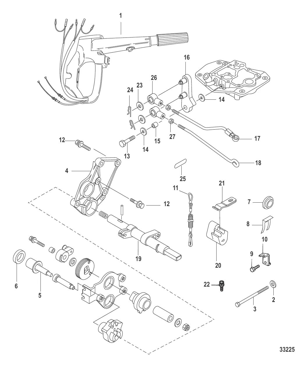 Комплект преобразования румпельной рукоятки 25-30 л.с. (889246A71)