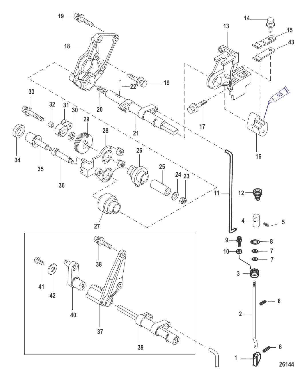Переключатель и вал переключения передач Водометный