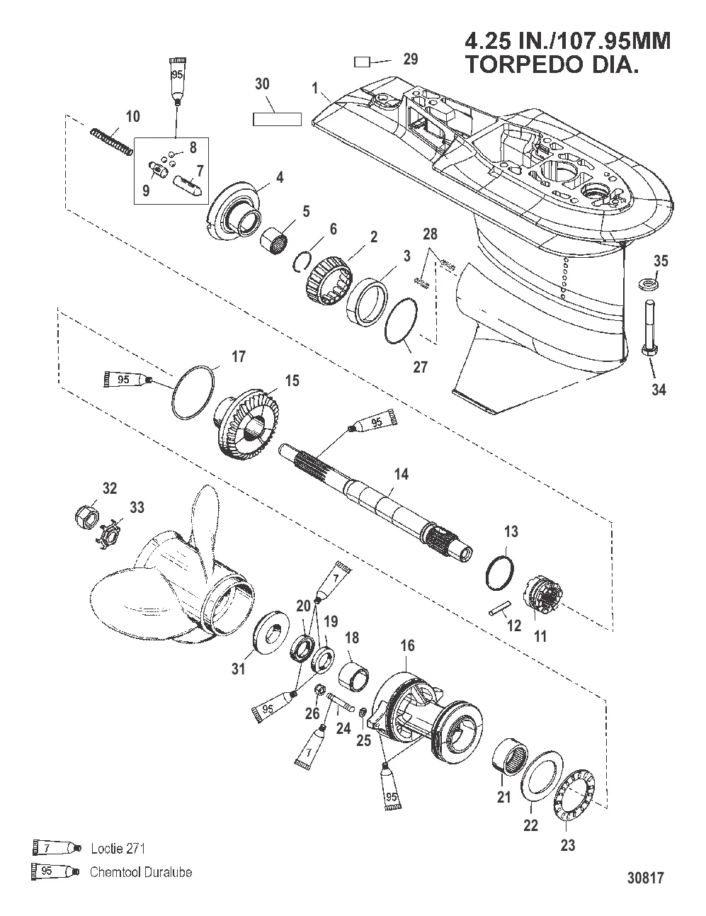 КАРТЕР РЕДУКТОРА (ГРЕБНОЙ ВАЛ)(ПЕРЕДАТОЧНОЕ ЧИСЛО 2.31:1)