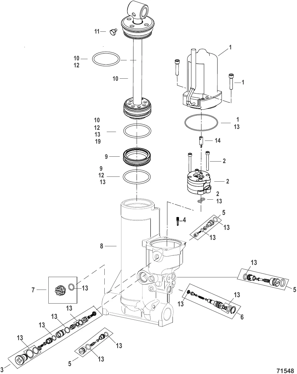 Power Trim Assembly Components - 2B752837 and Up