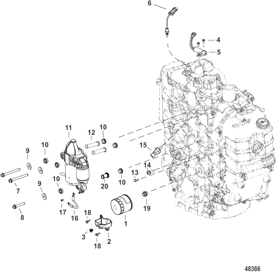 Стартер/масляный фильтр/датчики Стартер с маркировкой 8M0079328