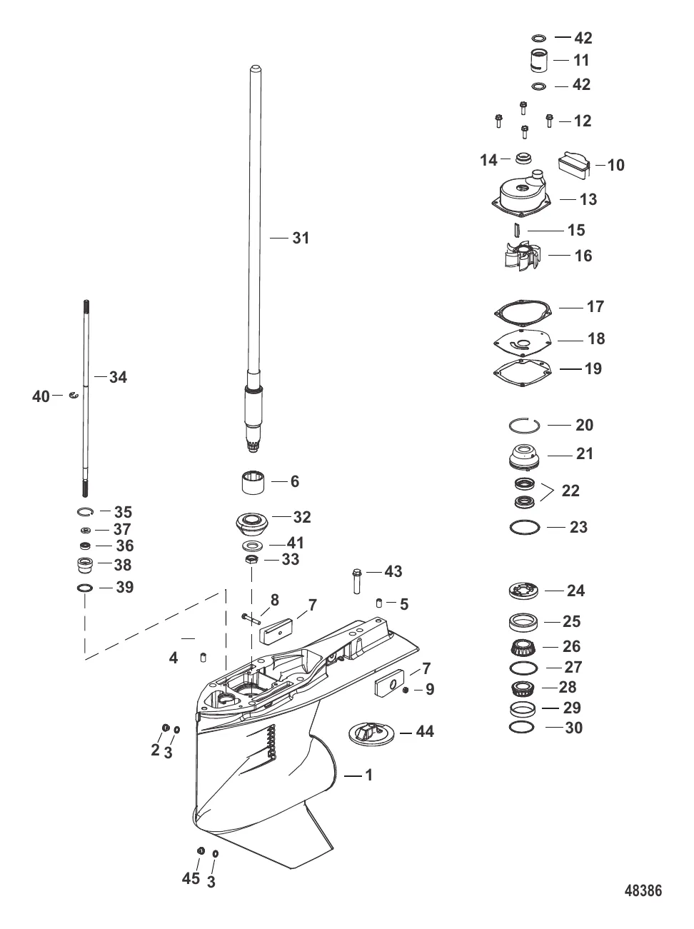 Картер редуктора, ведущий вал Стандартное вращение/противовращение