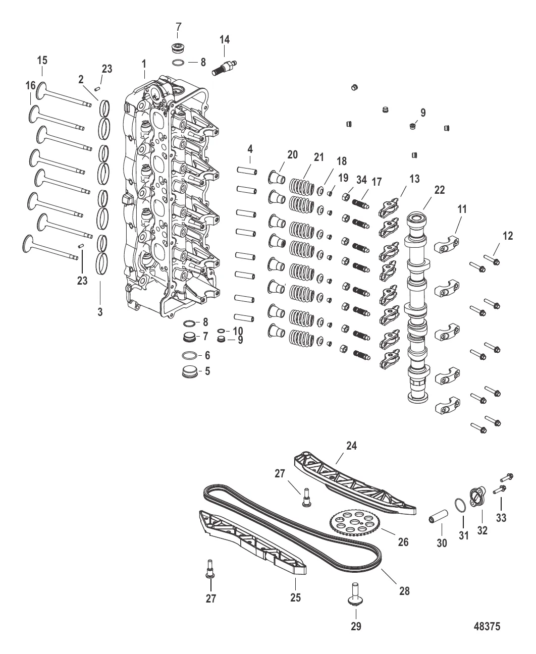 Головка цилиндра и распределительный вал