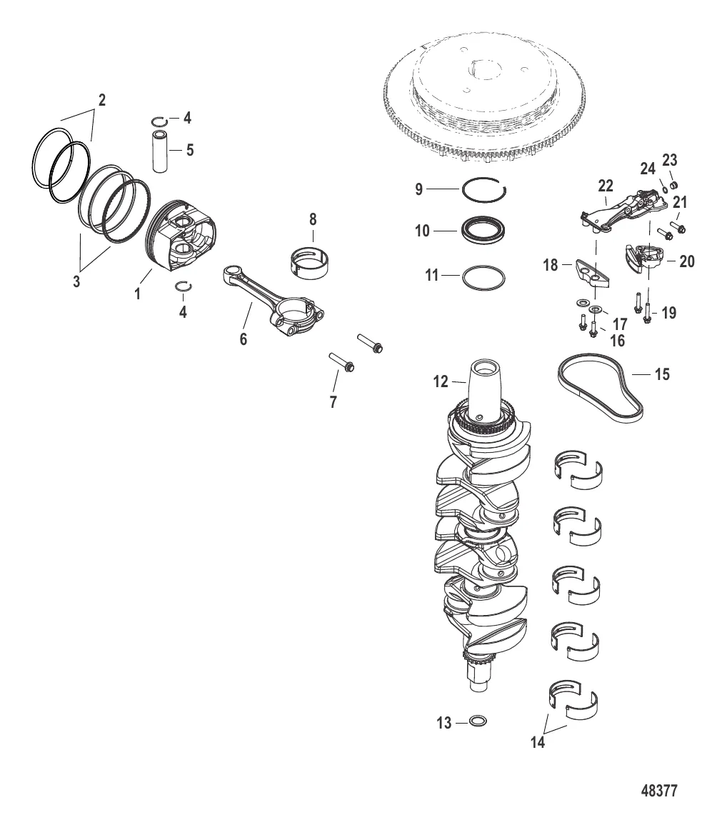 Коленчатый вал, поршни и шатуны