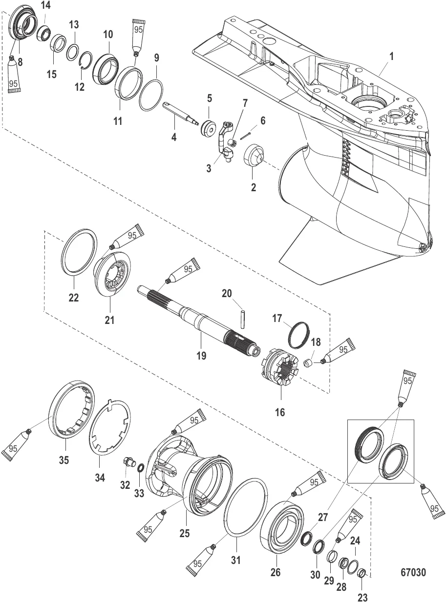 Картер редуктора Вал гребного винта