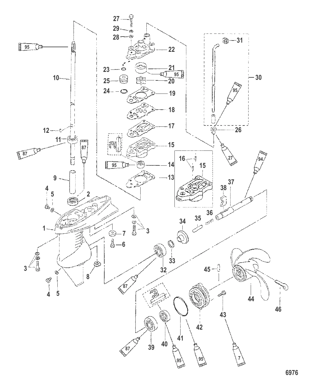 Картер редуктора в сборе 3.3 л.с.