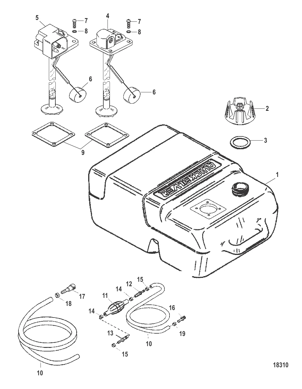 Топливный бак (Пластмассовый, 6.6 галл.)