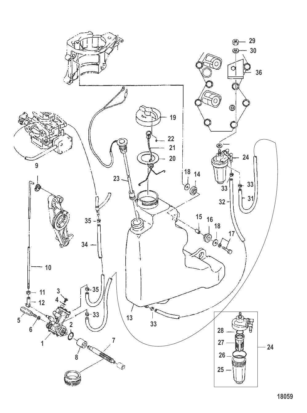 Компоненты системы впрыскивания масла