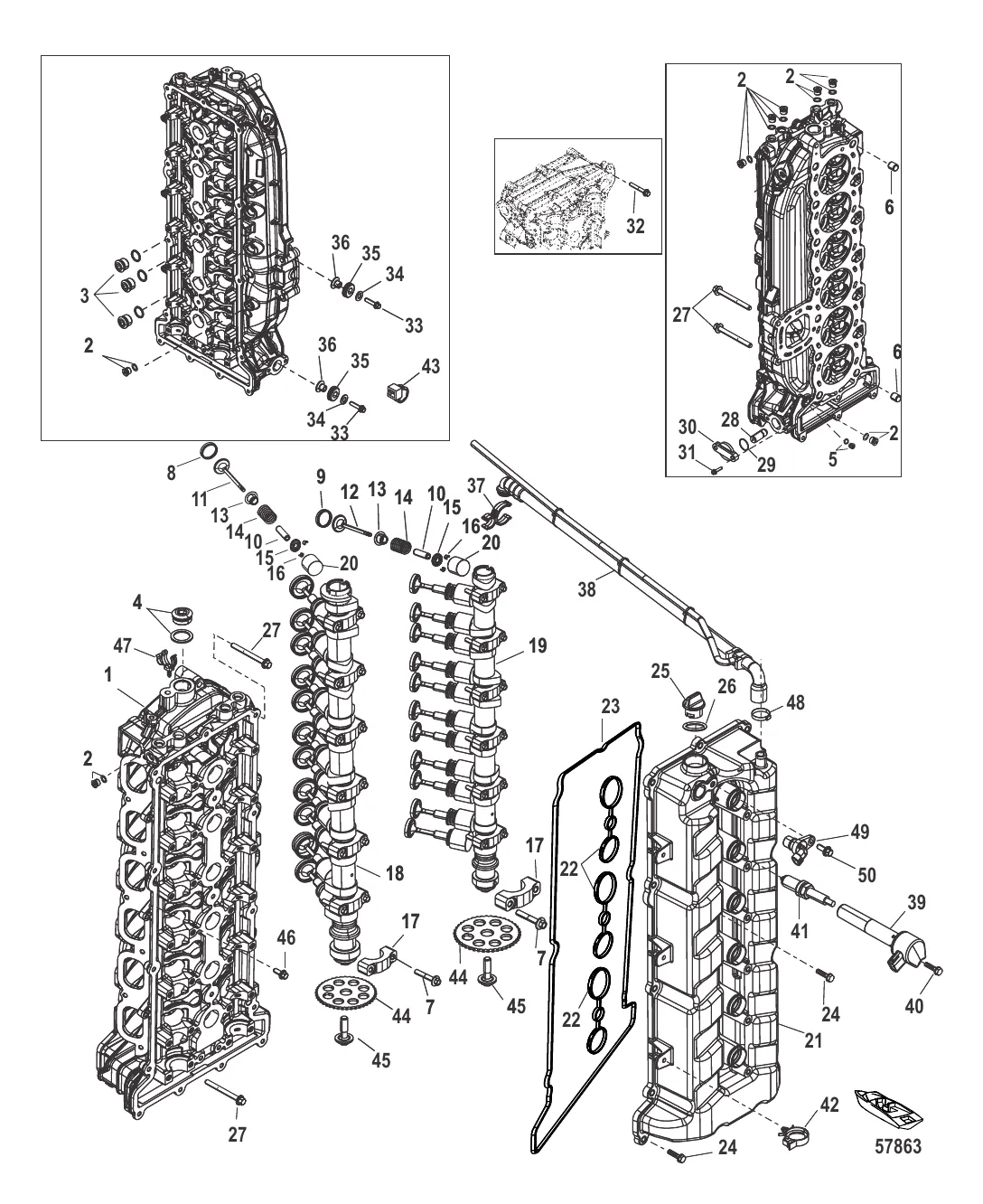 Головка цилиндра и распределительный вал