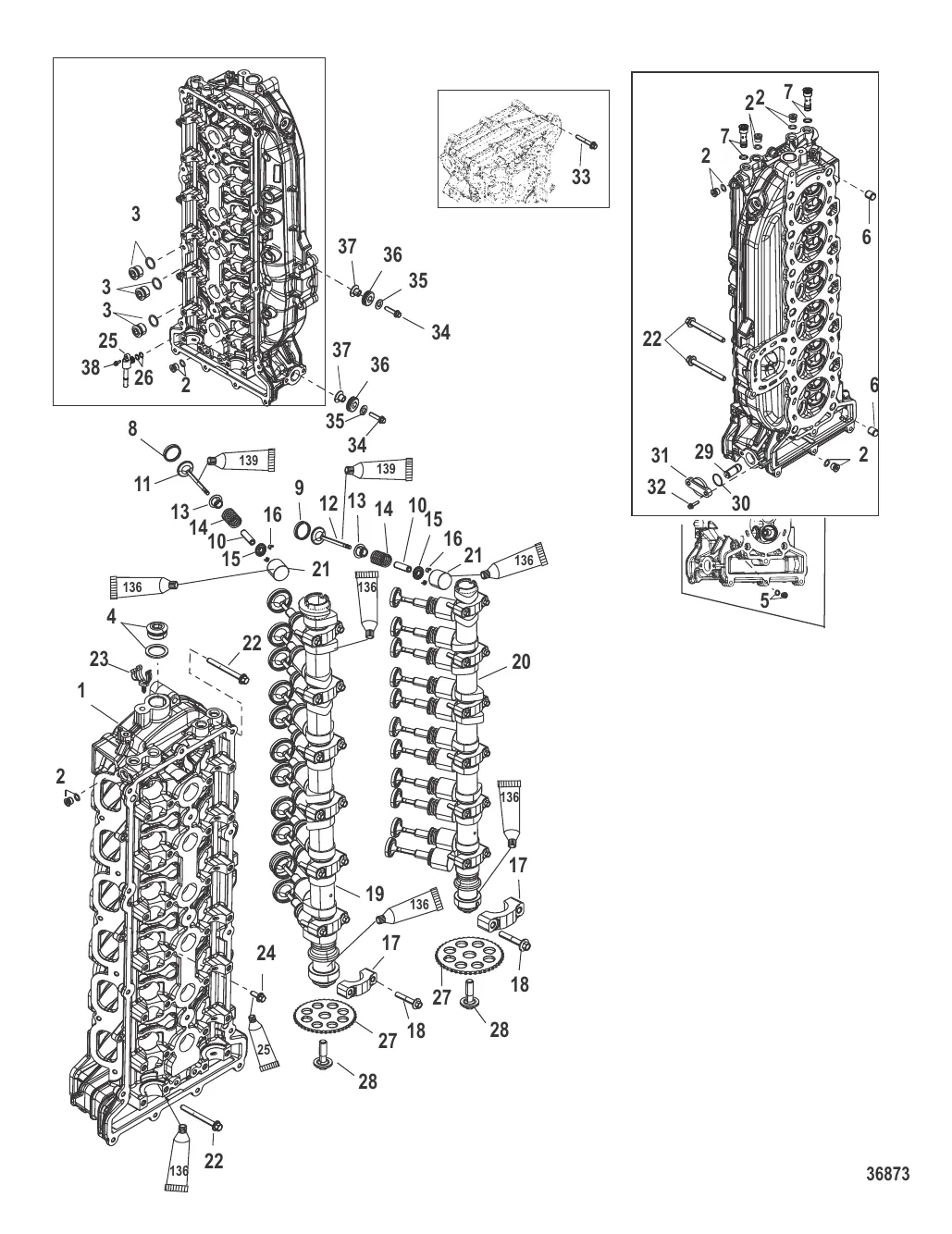 Головка цилиндра и распределительный вал