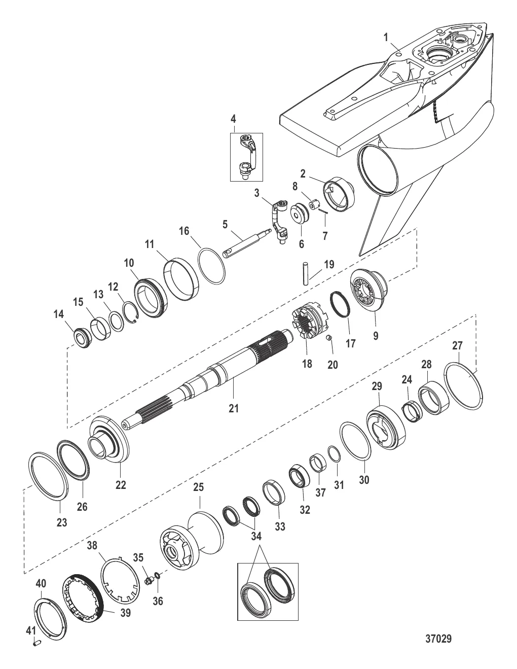 Картер редуктора Вал гребного винта