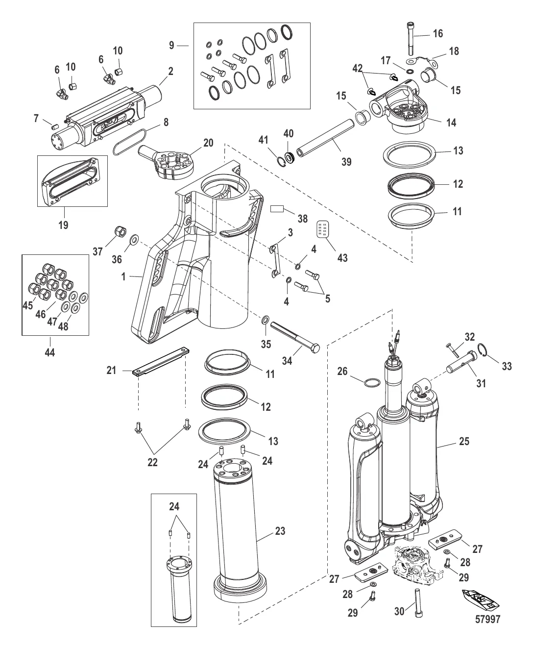 Усилитель дифферента / транец в сборе