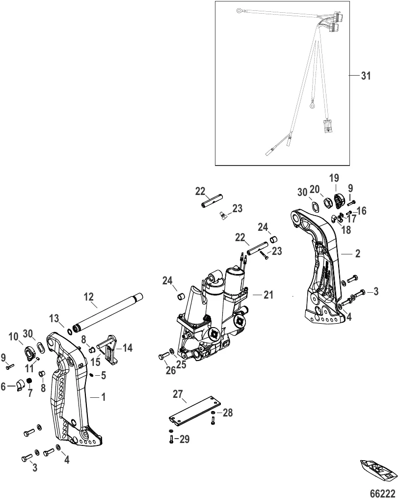Усилитель дифферента / транец в сборе