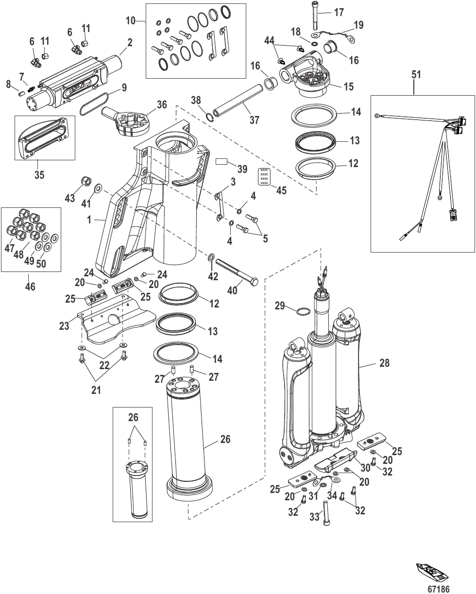 Усилитель дифферента / транец в сборе