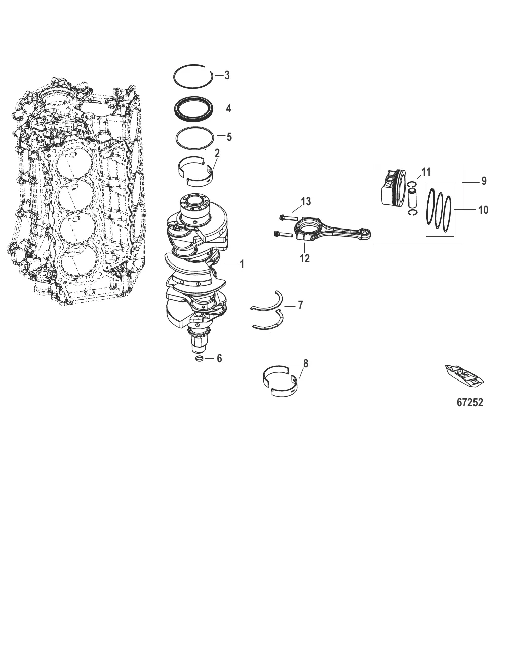 Crankshaft, Pistons and Connecting Rods