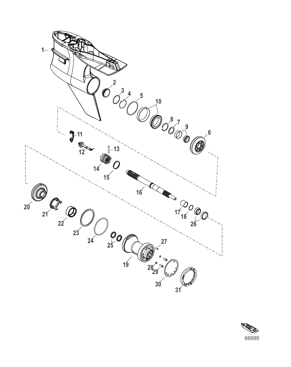 Картер редуктора Гребной вал – стандартное вращение, Torque Master