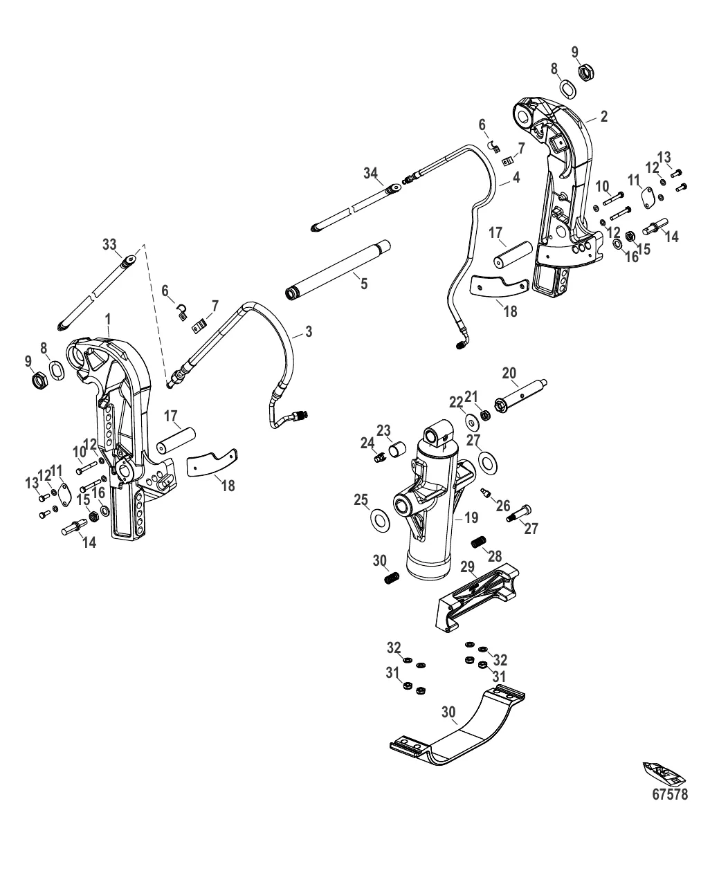 Усилитель дифферента / транец в сборе Усиленный