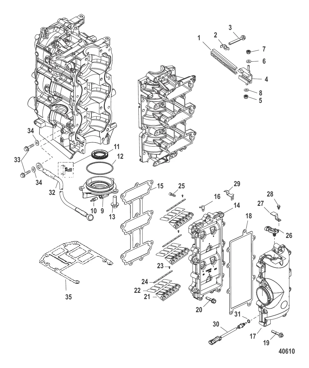 Блок с пластинчатыми клапанами