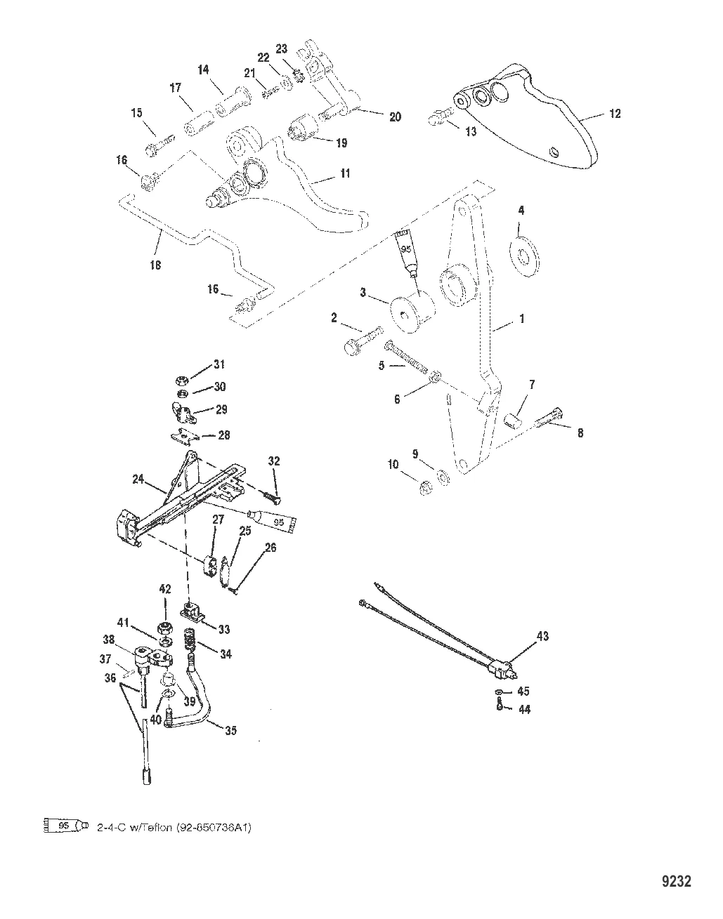 Рычаг газа и шток механизма переключения передач
