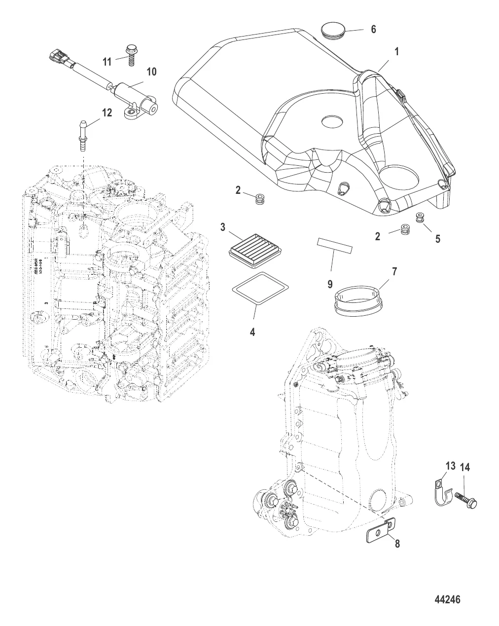 Блок подачи воздуха/крышка маховика
