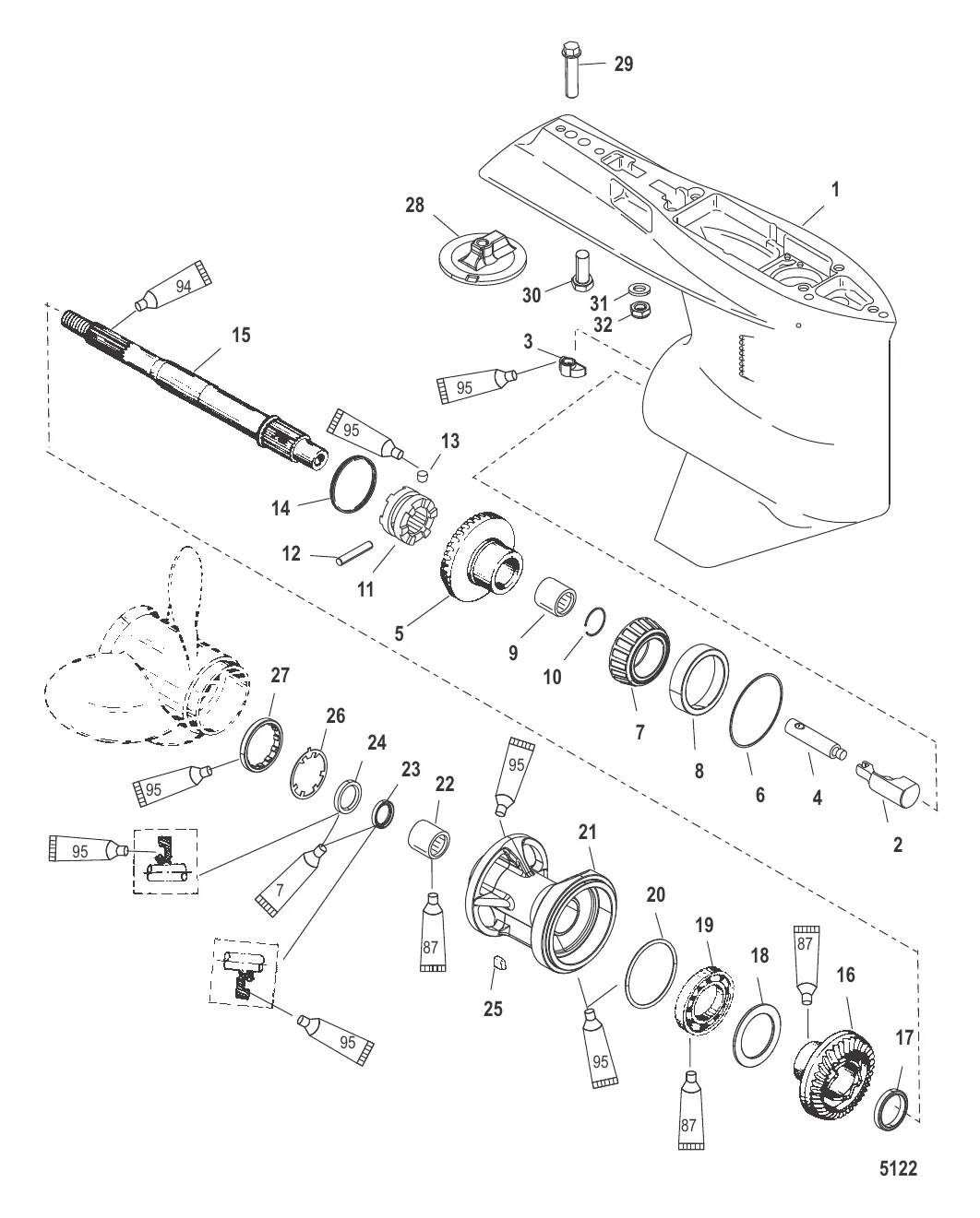Картер редуктора Вал гребного винта