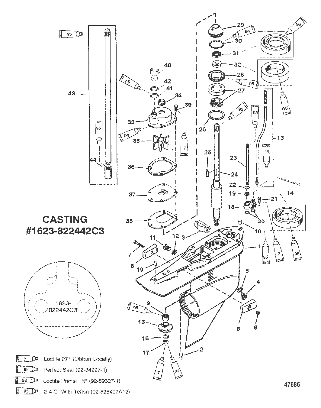 КАРТЕР РЕДУКТОРА (ВЕДУЩИЙ ВАЛ) СТАНД. ВРАЩЕНИЕ (G438000 И ВЫШЕ)