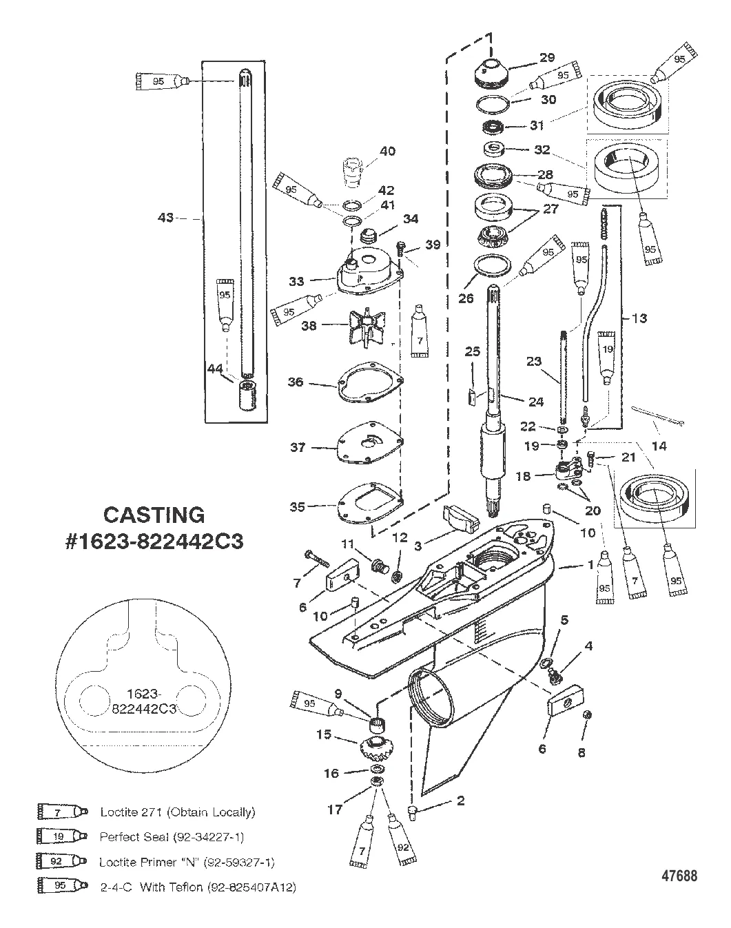 КАРТЕР РЕДУКТОРА (ВЕДУЩИЙ ВАЛ) ПРОТИВОВРАЩЕНИЕ (G438000 И ВЫШЕ)