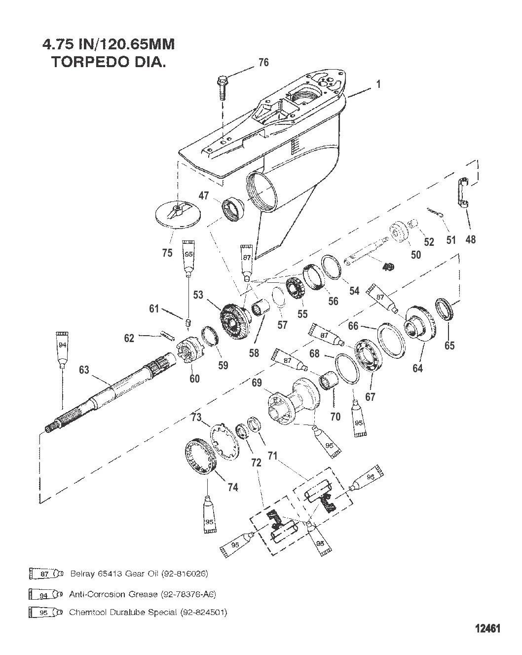 Картер редуктора Вал гребного винта – стандартное вращение