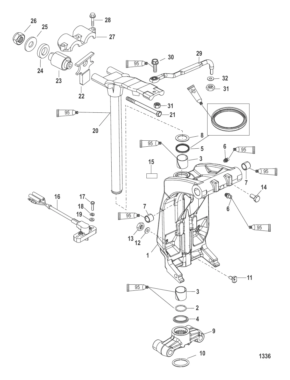 ШАРНИРНЫЙ КРОНШТЕЙН И РЫЧАГ РУЛЕВОГО МЕХАНИЗМА