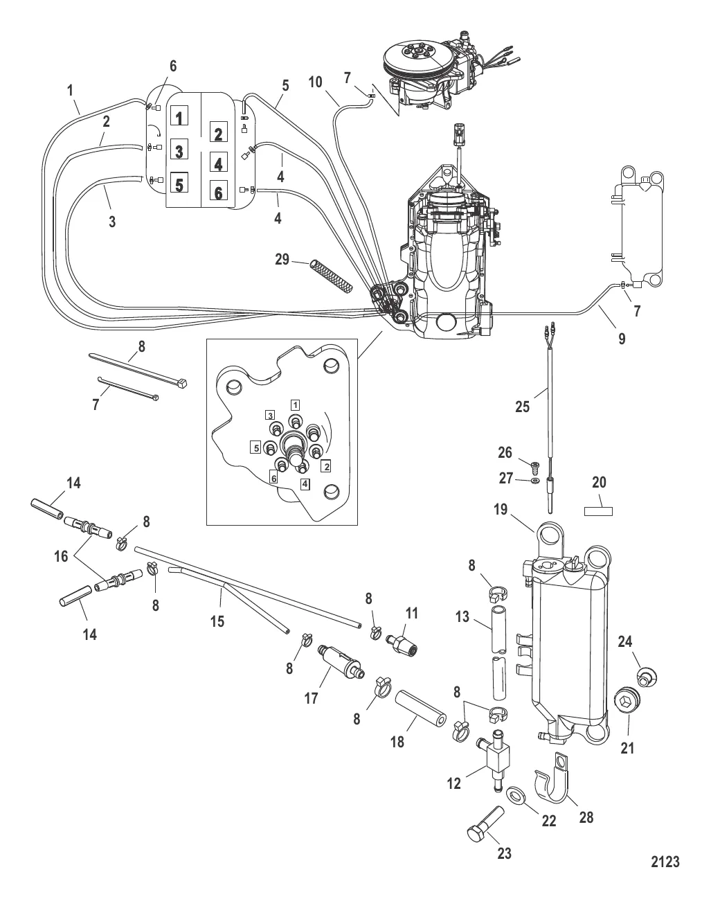 Компоненты системы впрыскивания масла