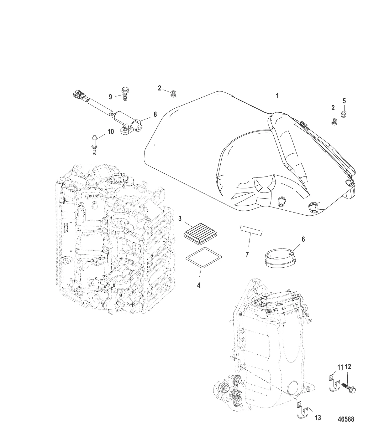 Блок подачи воздуха/крышка маховика