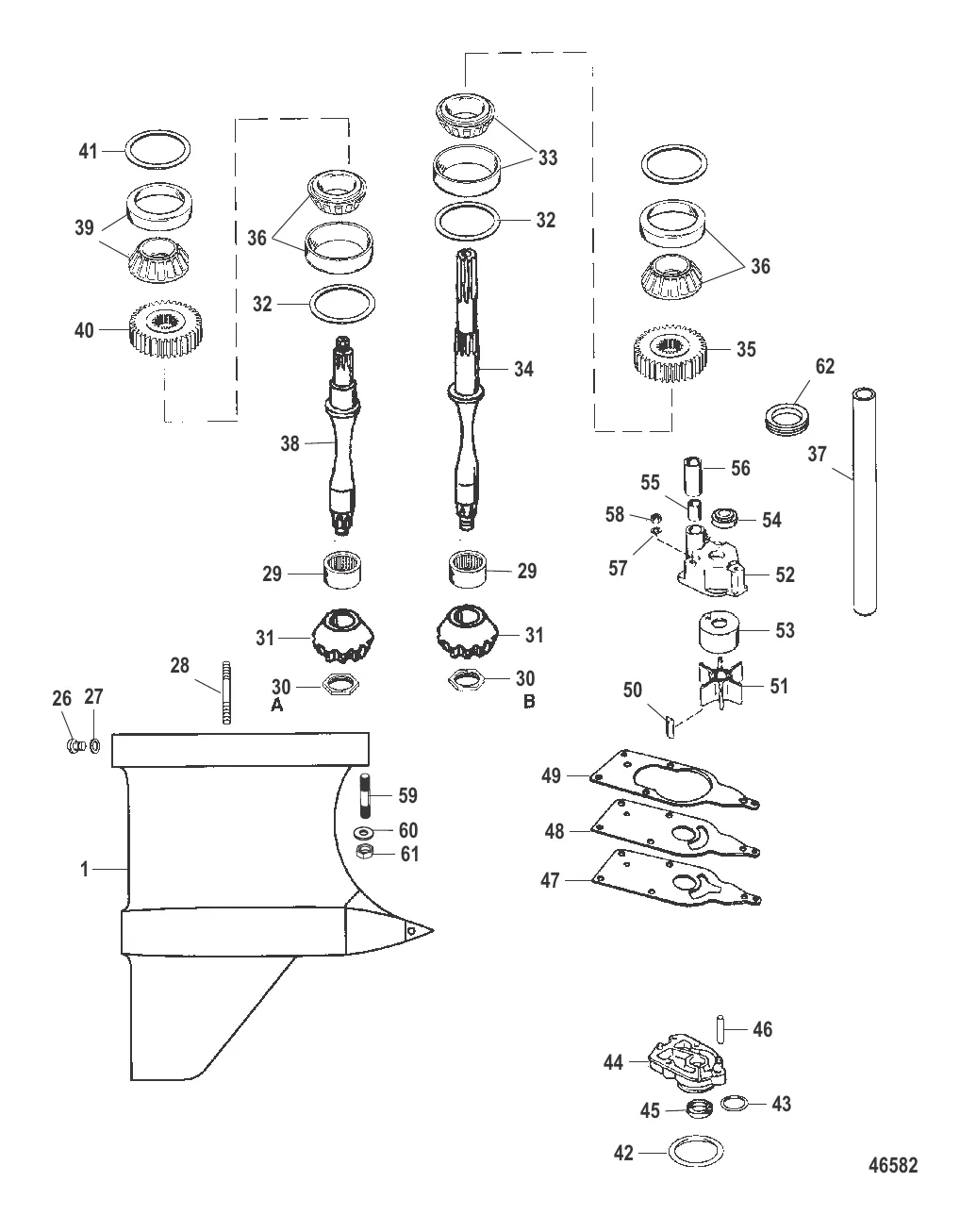 Картер редуктора (Ведущий вал)(IV SSM R/L)