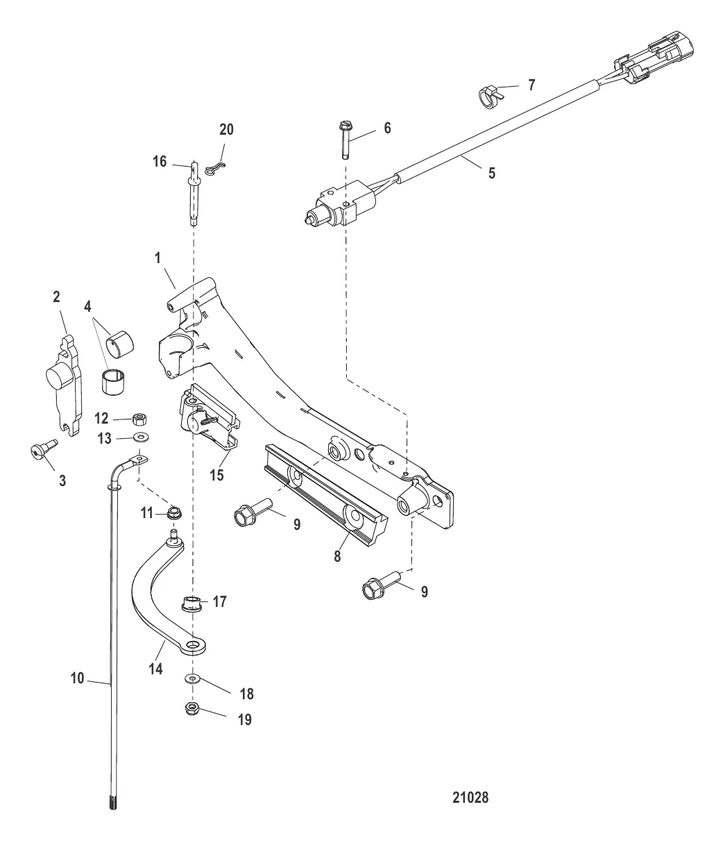 Тяга механизма переключения передач С/н 1B973744 и выше