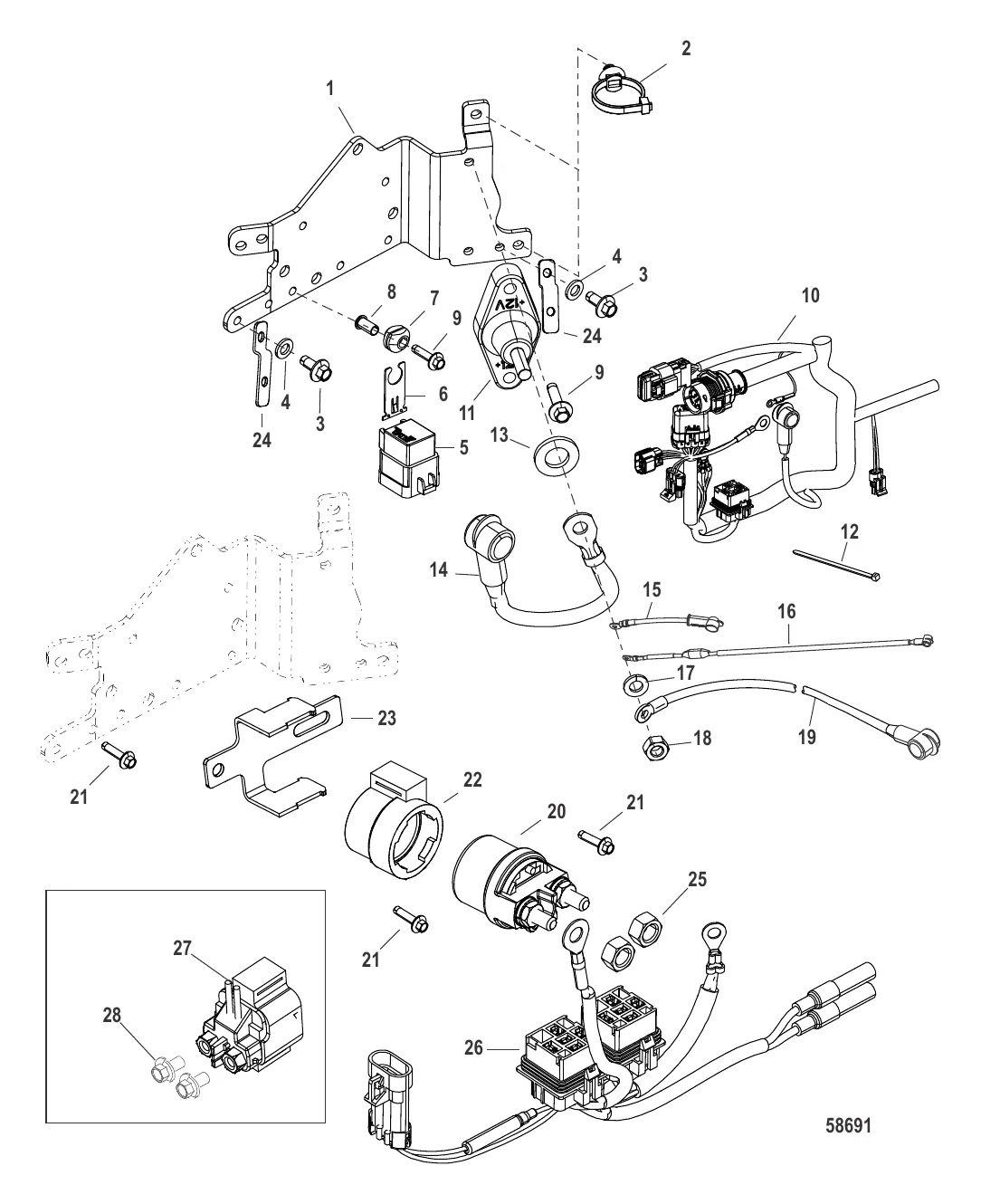 Компоненты электрической панели С/н 1B884208 и выше