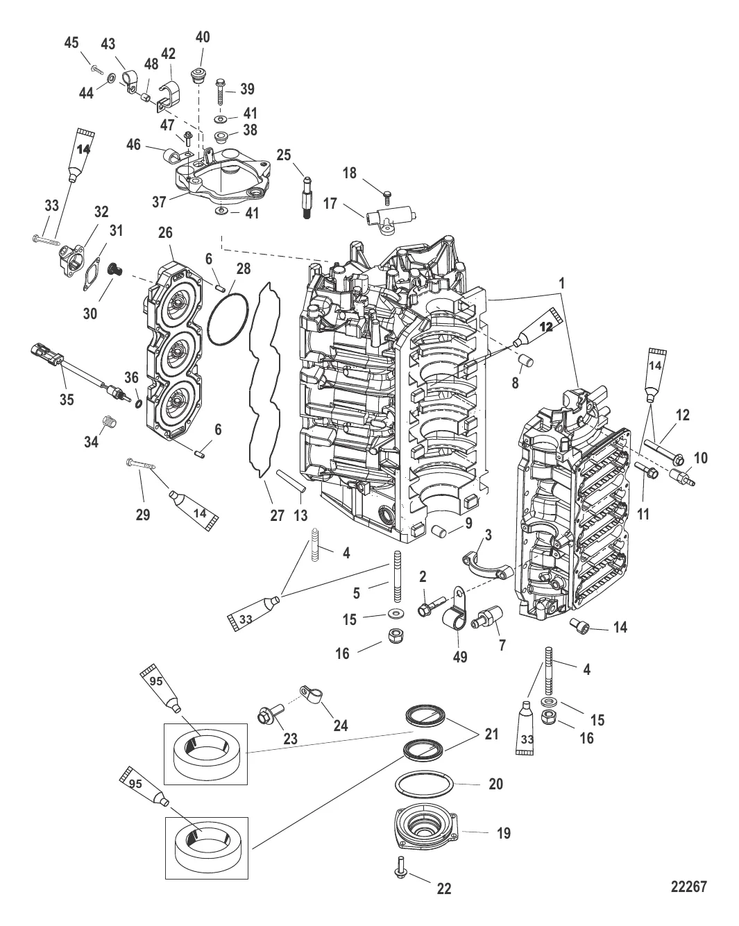 Блок цилиндров и колпачок