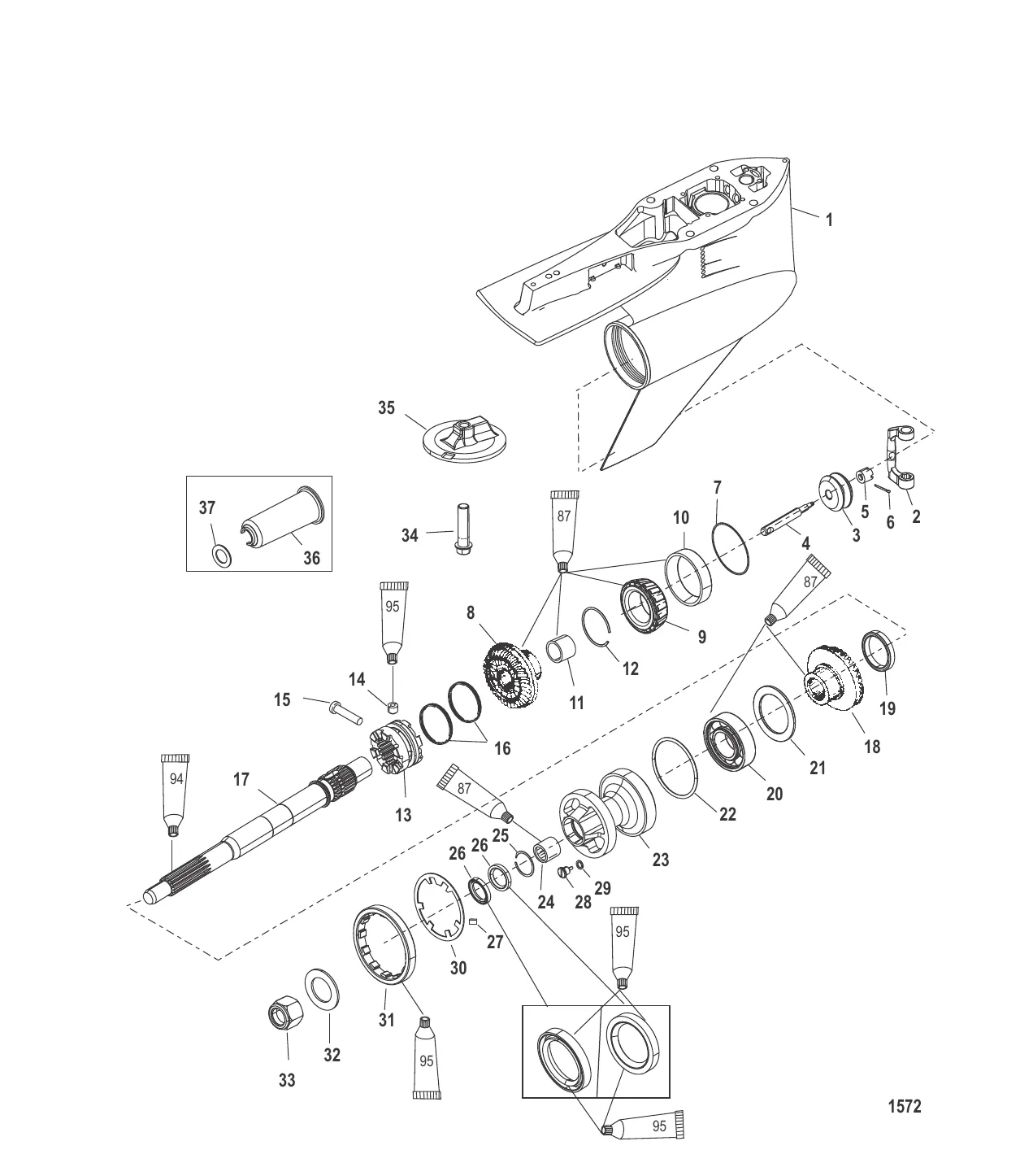 Картер редуктора Гребной вал – TorqueMaster 1E053148 и ниже