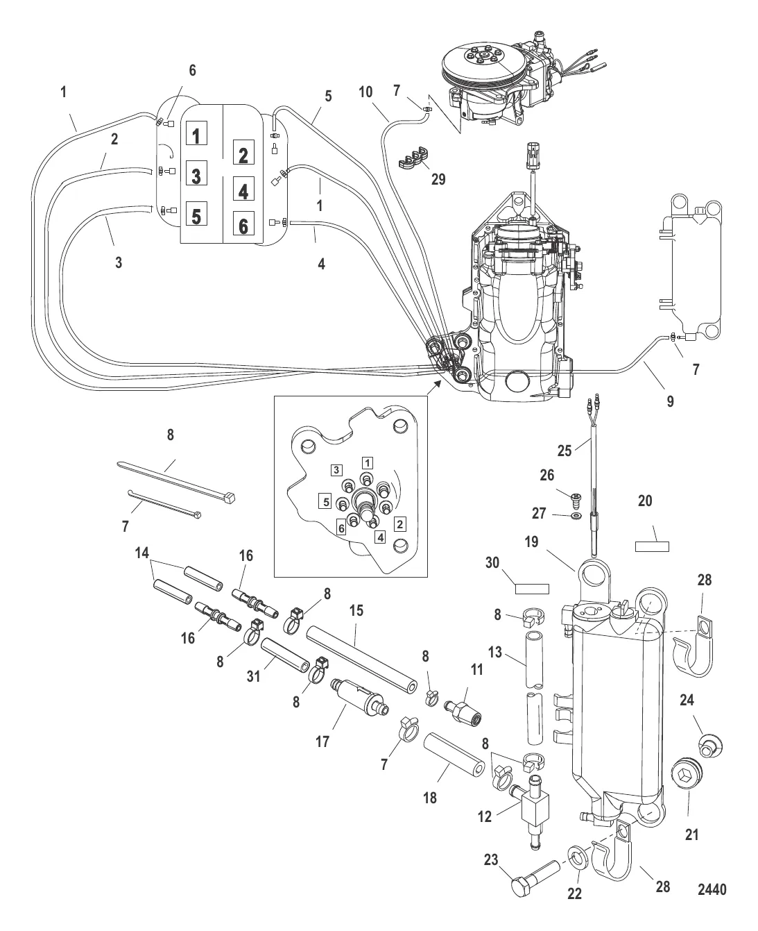 Компоненты системы впрыскивания масла