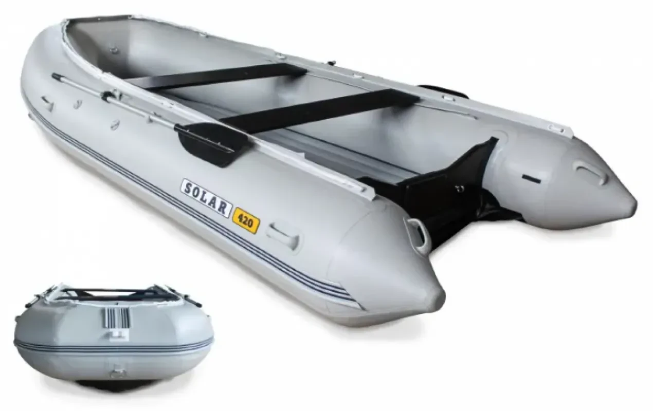 Лодка надувная моторная SOLAR-420 K (Серый)