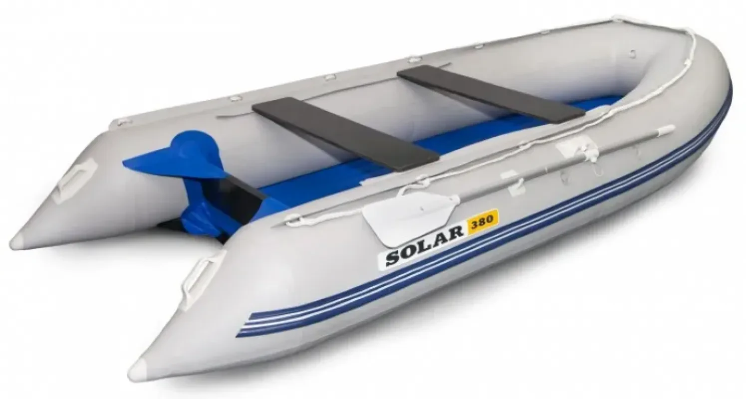 Лодка надувная моторная SOLAR-380 К (Максима) (Серый)