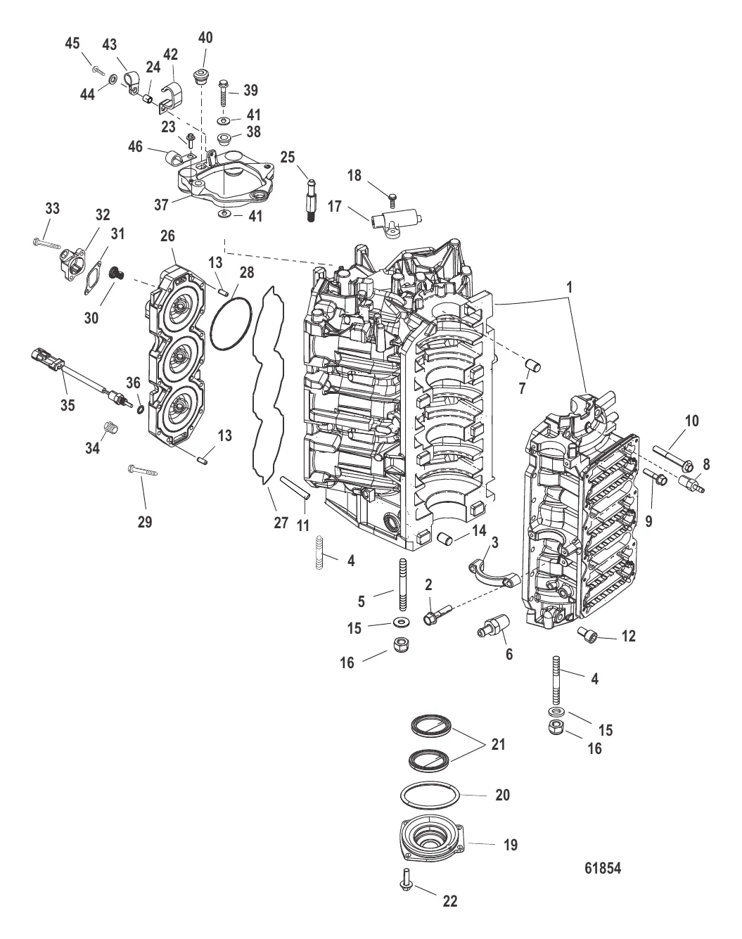 Блок цилиндров и колпачок