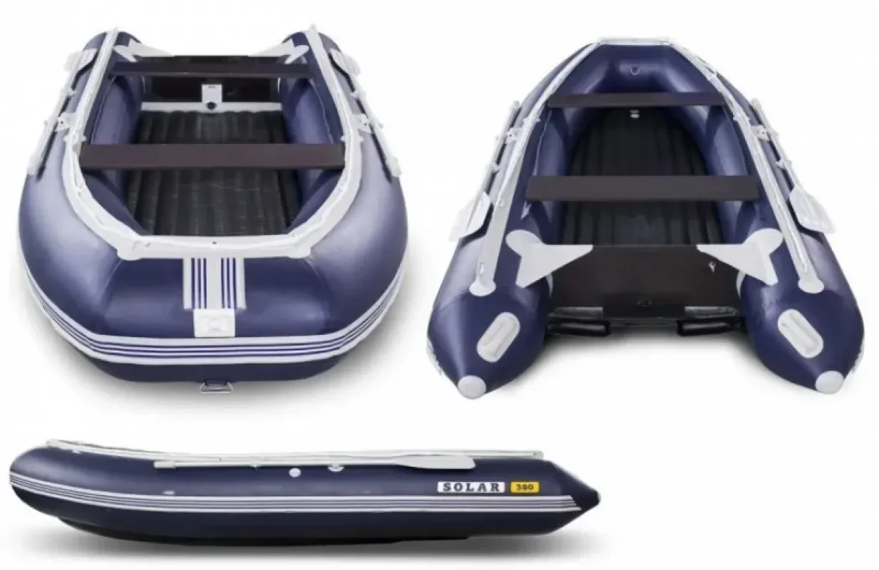 Лодка надувная моторная SOLAR-380 Jet tunnel (Синий)